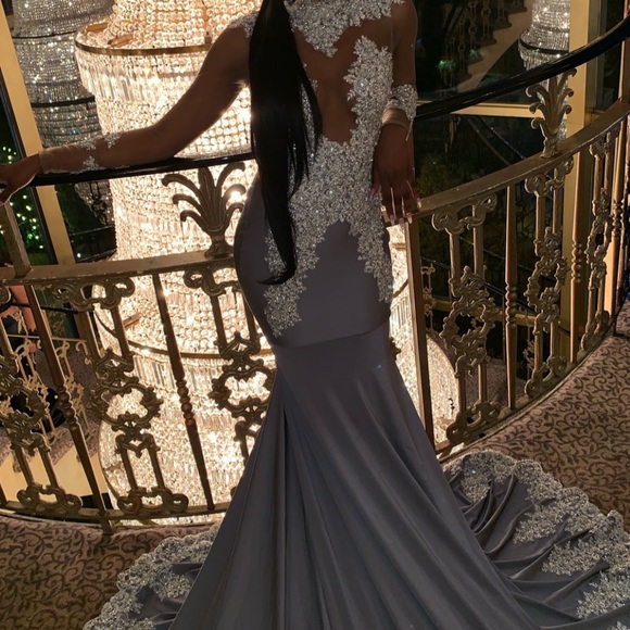 Silver Prom Dress - Picture 4 of 4